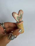 Pink and Green Heart Wine Stopper