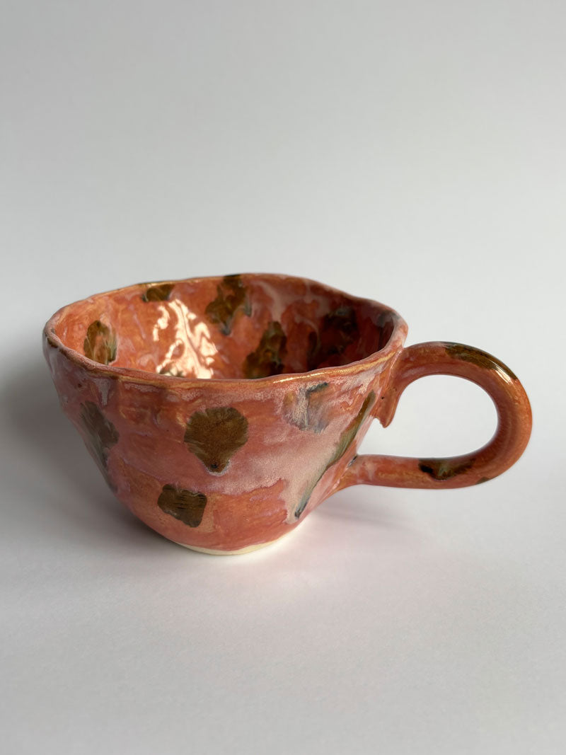 Pink and Brown Spotty Mug