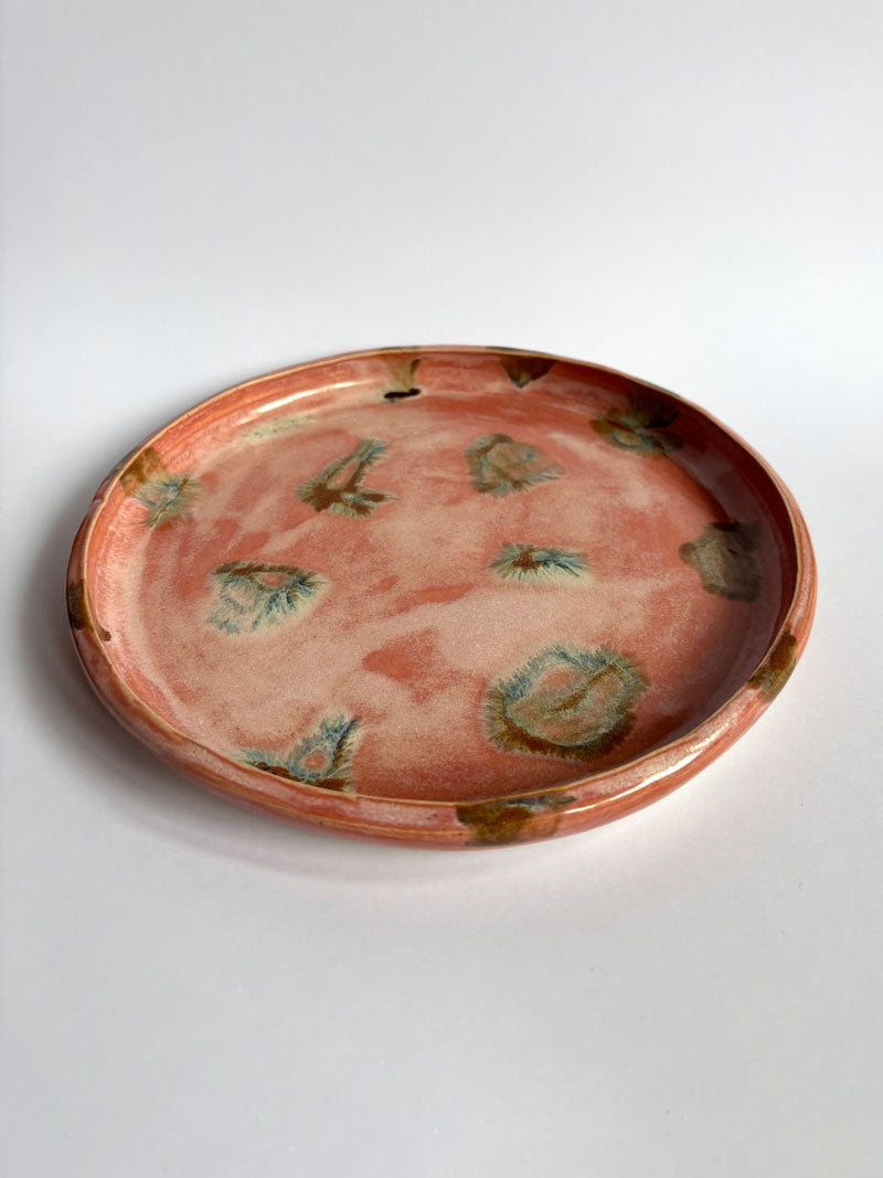 Pink and Brown Spotted Plate