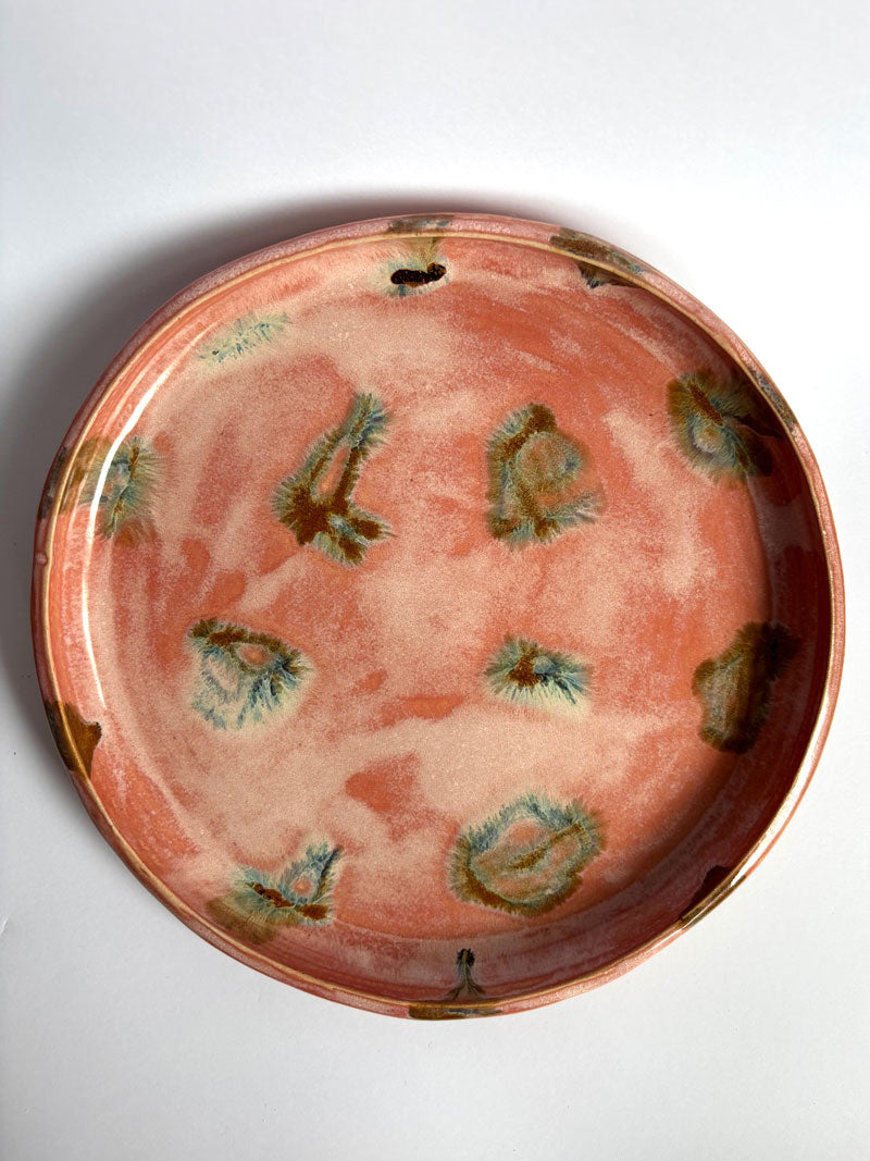 Pink and Brown Spotted Plate