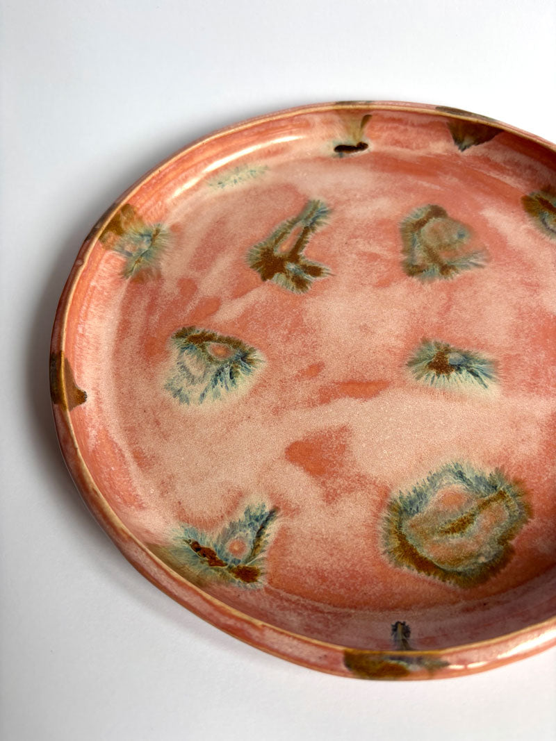 Pink and Brown Spotted Plate
